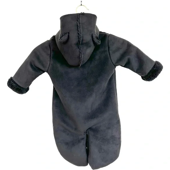 Baby Gap Faux Suede Fleece Lined Bunting Full Zip & Snap Legs Size 6-12 Months